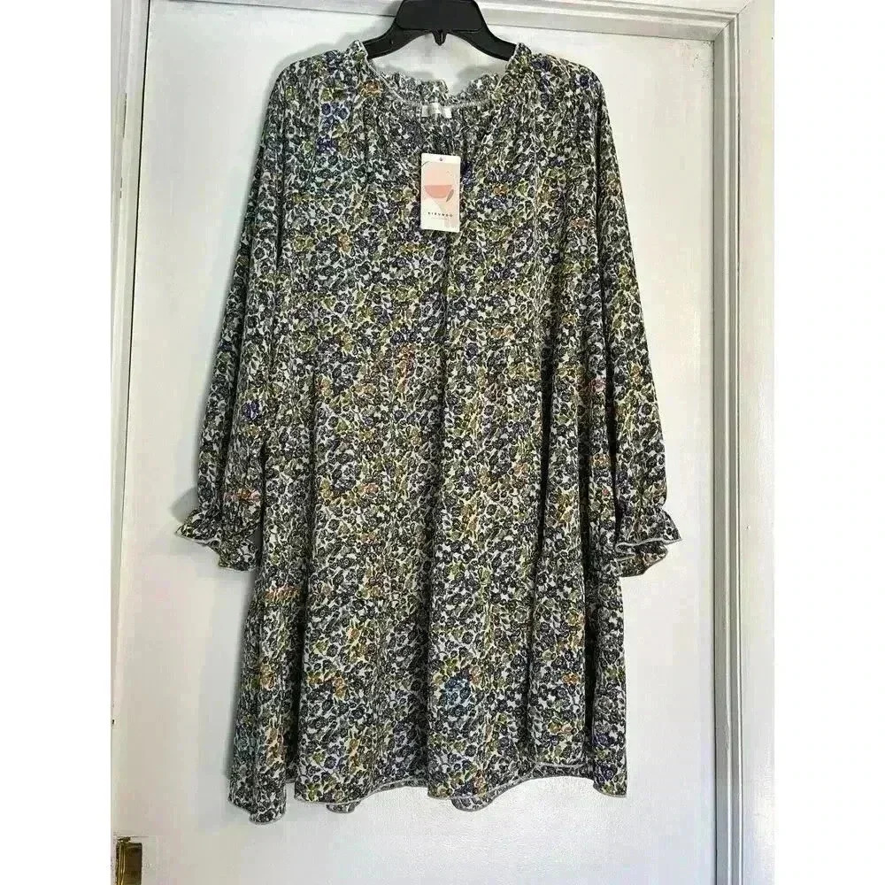 Kirundo Large Prairie Dress With Long Sleeves Floral Pattern L NWT - Picture 2 of 14